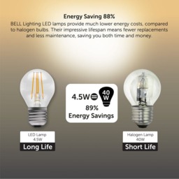 Rackhams Dimmable E27 LED Filament Golf Ball 4.7W Light Bulb - Pack of 3 - thumbnail 5