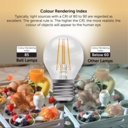 Rackhams Dimmable E27 LED Filament Golf Ball 4.7W Light Bulb - Pack of 3 - thumbnail 6