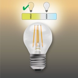 Rackhams Dimmable E27 LED Filament Golf Ball 4.7W Light Bulb - Pack of 3 - thumbnail 3