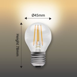 Rackhams Dimmable E27 LED Filament Golf Ball 4.7W Light Bulb - Pack of 3 - thumbnail 4