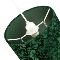 Rackhams Floral Decorated Forest and Emerald Green Velvet Fabric Shade with Inner Lining - thumbnail 5