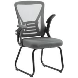 Rackhams Office Chair with Mesh Backrest and Steel Legs, Dark Grey - thumbnail 2