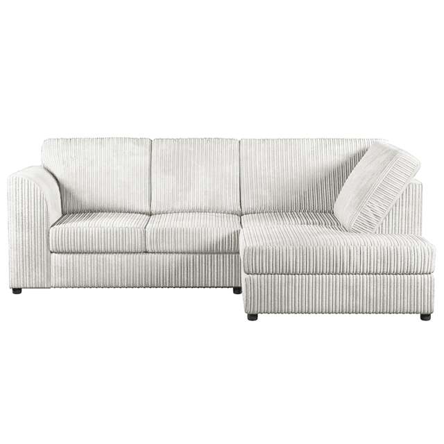 Rackhams Luxor Cord Fabric 4 Seater Corner Sofa Full Back - Silver - Right Hand Facing - image 1