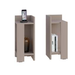 Rackhams Elos Bedside Tables Set of 2 Modern Narrow Design with Storage Shelves Right&Left 25x25x60cm - Oak-Anthracite - thumbnail 2