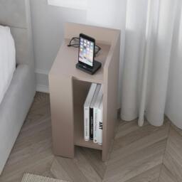 Rackhams Elos Bedside Tables Set of 2 Modern Narrow Design with Storage Shelves Right&Left 25x25x60cm - Oak-Anthracite - thumbnail 5