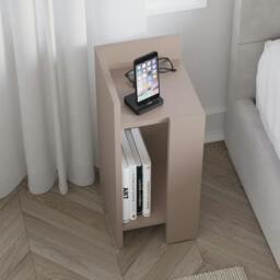 Rackhams Elos Bedside Tables Set of 2 Modern Narrow Design with Storage Shelves Right&Left 25x25x60cm - Oak-Anthracite - thumbnail 6
