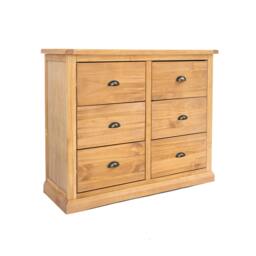 Rackhams Lucca 6 Drawer Chest of Drawers Brass Cup Handle - Light Brown - thumbnail 2
