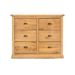 Rackhams Lucca 6 Drawer Chest of Drawers Brass Cup Handle - Light Brown - thumbnail 1