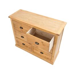 Rackhams Lucca 6 Drawer Chest of Drawers Brass Cup Handle - Light Brown - thumbnail 4