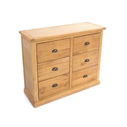Rackhams Lucca 6 Drawer Chest of Drawers Brass Cup Handle - Light Brown - thumbnail 3