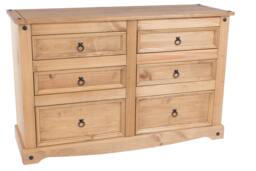 Rackhams Corona 3 + 3 Drawer Wide Chest - grey wax - thumbnail 3