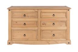 Rackhams Corona 3 + 3 Drawer Wide Chest - grey wax - thumbnail 2