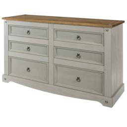 Rackhams Corona 3 + 3 Drawer Wide Chest - grey wax