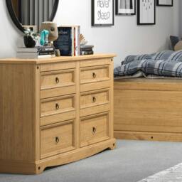 Rackhams Corona 3 + 3 Drawer Wide Chest - grey wax - thumbnail 5