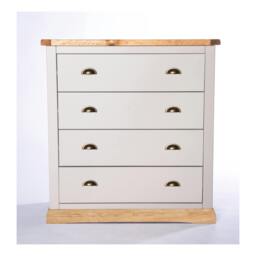 Rackhams Bomporto 4 Drawer Chest of Drawers Brass Cup Handle - Light Grey - thumbnail 2
