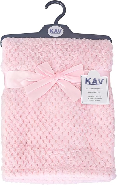 Rackhams Premium Fleece Baby Wrap Blanket - All-Season Comfort, Sustainable and Breathable, 75x100 cm, Easy Wash, Lightweight for Newborns, Infants, Babies - Pink - image 1