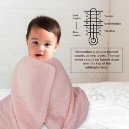 Rackhams Premium Fleece Baby Wrap Blanket - All-Season Comfort, Sustainable and Breathable, 75x100 cm, Easy Wash, Lightweight for Newborns, Infants, Babies - Pink - thumbnail 6