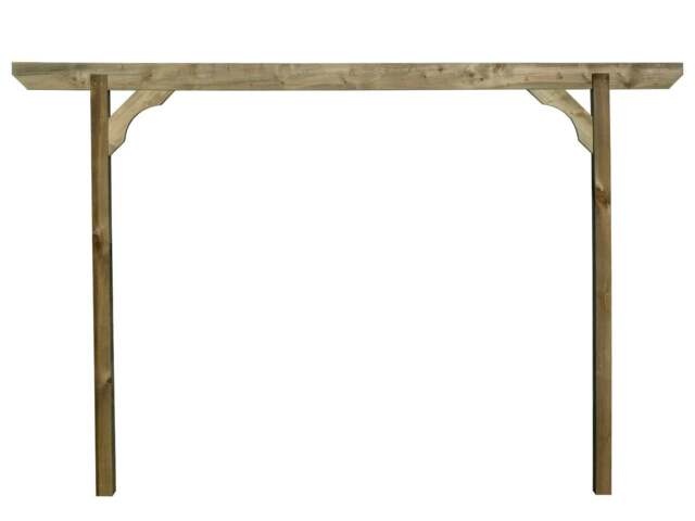 Rackhams Screen Pergola, Plant Climbing Arbour - Chamfered Sculpted Brace - Rustic Brown - Three Row Kit - 4.8m - image 1