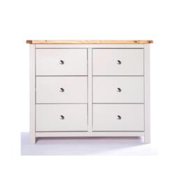 Rackhams Argenta 6 Drawer Chest of Drawers Chrome Knob - Light Grey