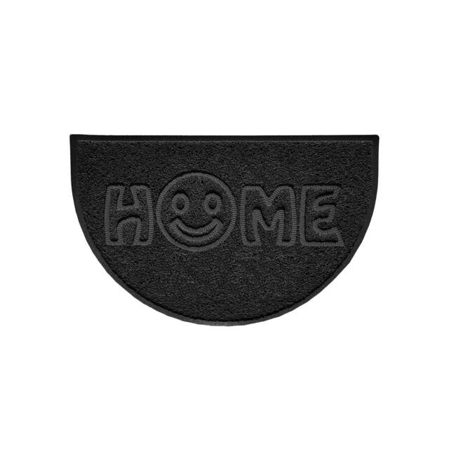 Rackhams Home Smile Embossed Halfmoon Spaghetti Indoor/Outdoor Doormat - Black - Yes (Suitable for Indoor)