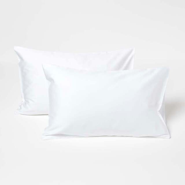 Rackhams Organic Cotton Kids Pillowcases 40 x 60 cm 400 Thread Count, 2 Pack - White - image 1