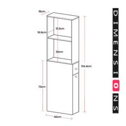 Rackhams Tall Slim Bathroom Storage Cabinet – Freestanding Narrow Unit with Drawers & Adjustable Shelf White - thumbnail 5