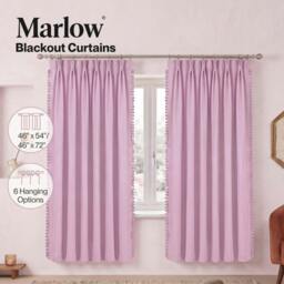 "Rackhams Pink Pom Pom Curtains for Nursery & Baby Girls Room  2 Panels - 46""x72""" - thumbnail 2