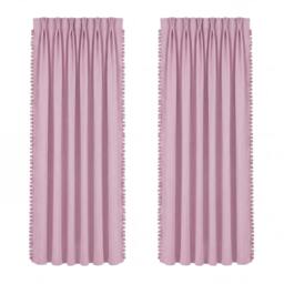 "Rackhams Pink Pom Pom Curtains for Nursery & Baby Girls Room  2 Panels - 46""x72""" - thumbnail 4