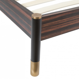 Rackhams Bali Kingsize Bed frame - Ebony Veneer / Grey Fabric - thumbnail 5
