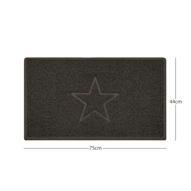 "Rackhams ""Star"" Embossed Loofah Textured Spaghetti Doormat - Brown - 75cm x 44cm - Yes (Suitable for Indoors)" - image 1