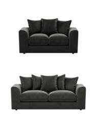 Rackhams Glitz Living Room Furniture Range - Black - 2 Seater - thumbnail 4
