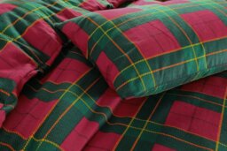 Rackhams Brushed Cotton Flannelette Tartan Stag Duvet Cover Set - Red - King - thumbnail 2