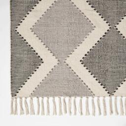 Rackhams Malmo Handwoven Grey & Black Cotton Textured Rug - 120 x 170 cm - thumbnail 3