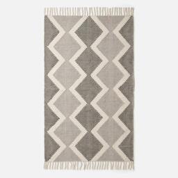 Rackhams Malmo Handwoven Grey & Black Cotton Textured Rug - 120 x 170 cm - thumbnail 2