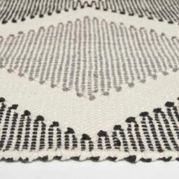 Rackhams Malmo Handwoven Grey & Black Cotton Textured Rug - 120 x 170 cm - thumbnail 4