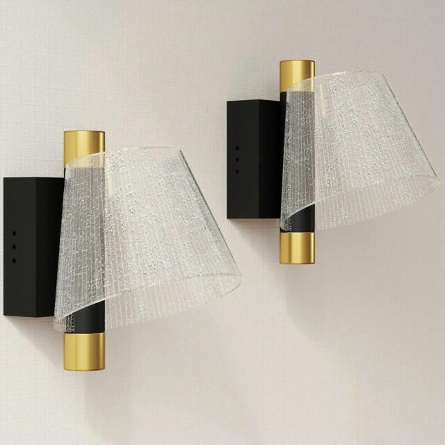 Rackhams Led Wall Lamp 2 Pack, 5W Modern Indoor Starry Wall Light, Colour Temperature Adjustable 3000K/4000K/6500K, Black