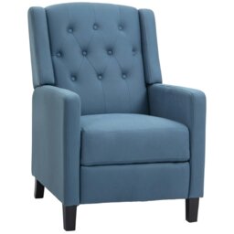 Rackhams Button Tufted Microfibre Cloth Recliner for Living Room - Charcoal grey - Polyester - 68W x 88D x104Hcm - thumbnail 6