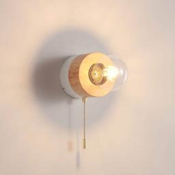 Rackhams 4 Watt Wooden White Interior LED Wall Light With Pull Cord - thumbnail 2