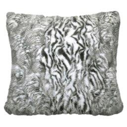 Rackhams Animal Print Faux Fur Cushion - 43cm x 43cm - Grey