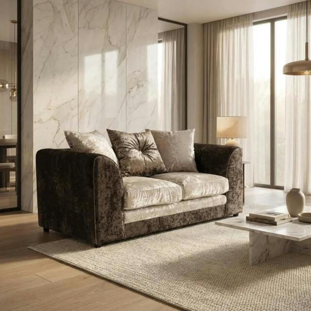 Rackhams Bella Living Room Furniture Range - Brown & Mink - 2 Seater - image 1