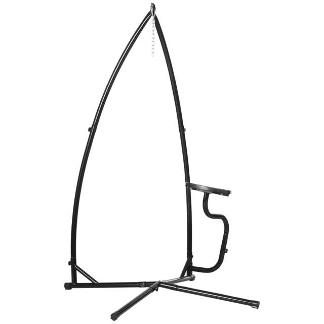 Rackhams Hammock Chair Stand Only Construction Heavy Duty Metal C-Stand for Hanging Hammock Chair Porch Swing Indoor or Outdoor Use - Black - image 1