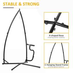 Rackhams Hammock Chair Stand Only Construction Heavy Duty Metal C-Stand for Hanging Hammock Chair Porch Swing Indoor or Outdoor Use - thumbnail 4