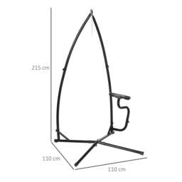 Rackhams Hammock Chair Stand Only Construction Heavy Duty Metal C-Stand for Hanging Hammock Chair Porch Swing Indoor or Outdoor Use - thumbnail 3