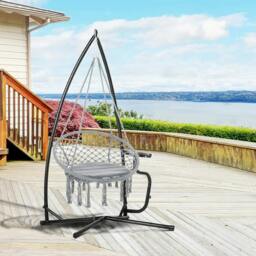 Rackhams Hammock Chair Stand Only Construction Heavy Duty Metal C-Stand for Hanging Hammock Chair Porch Swing Indoor or Outdoor Use - thumbnail 2