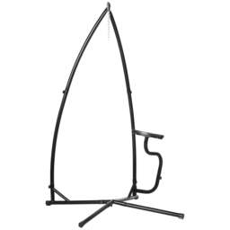 Rackhams Hammock Chair Stand Only Construction Heavy Duty Metal C-Stand for Hanging Hammock Chair Porch Swing Indoor or Outdoor Use - Black