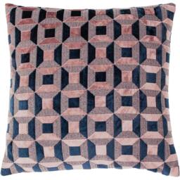 Rackhams Empire Cushion Cover - Blush Pink/Navy - One Size - Blush Pink/Navy - 100% Polyester