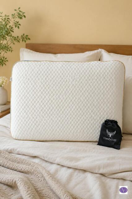Rackhams Deluxe Classic Memory Foam Pillow + Luxury Silk Eye Mask - image 1