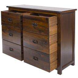 Rackhams Boston 3 + 3 Wide Chest of Drawers - dark brown - thumbnail 3