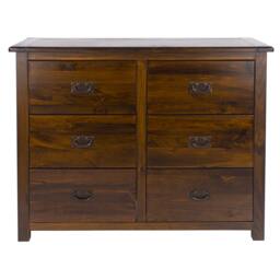 Rackhams Boston 3 + 3 Wide Chest of Drawers - dark brown - thumbnail 2
