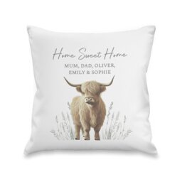 Rackhams Personalised Highland Cow Cushion